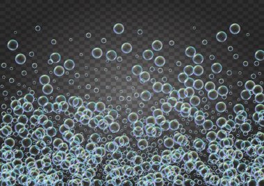 Degrade arka plan üzerinde şampuan kabarcıklar