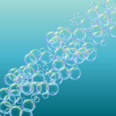 Degrade arka plan üzerinde şampuan kabarcıklar