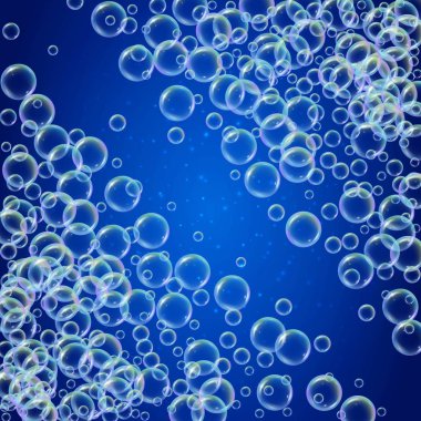 Renkli gerçekçi kabarcıklar köpük şampuan