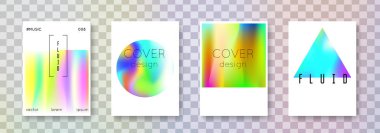 Holografik kapak seti. Soyut arkaplanlar.