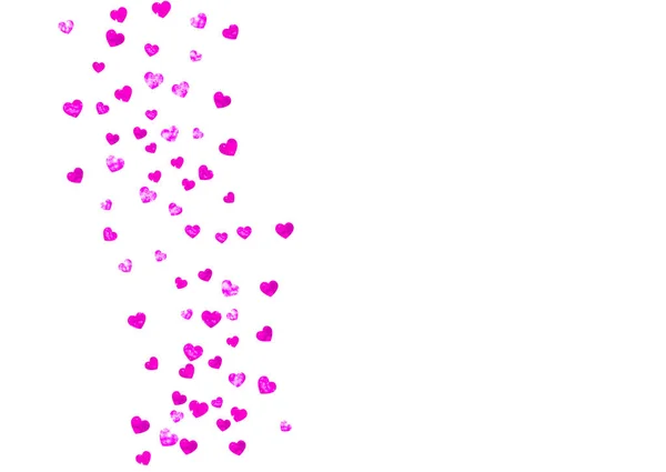 Fondo de marco de corazón con corazones de brillo de oro. Día de San Valentín. Vector confeti. Textura dibujada a mano . — Archivo Imágenes Vectoriales