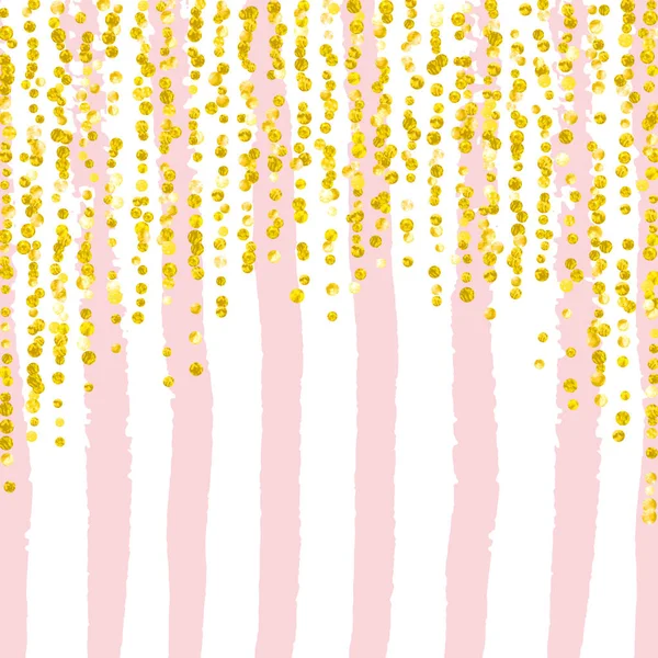 Confettis aux paillettes d'or à pois — Image vectorielle