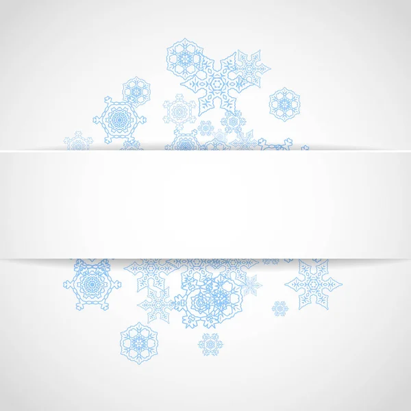 Marco de copos de nieve sobre fondo de papel blanco — Vector de stock