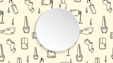 Doodle manikür desenli tırnak afiş. Çizilmiş Lehçe el ve 