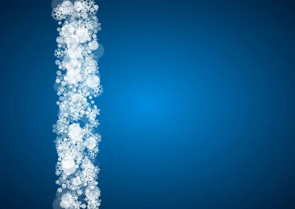Nieuwjaar sneeuwvlokken op blauwe achtergrond — Stockvector