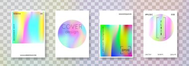 Holografik kapak seti. Soyut arkaplanlar.
