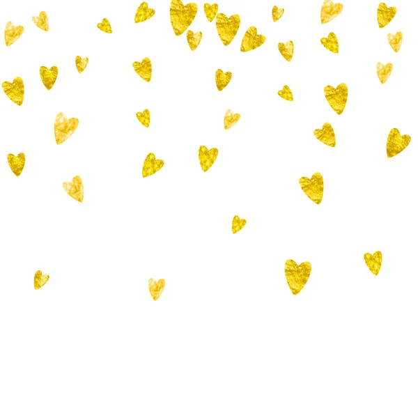Тло рамки серця з золотими блискітками. День святого Валентина. Векторна конфетті. Мальована текстура рук . — стоковий вектор