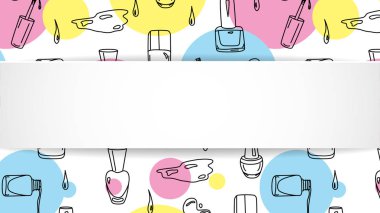 Doodle manikür desenli tırnak afiş. Çizilmiş Lehçe el ve 