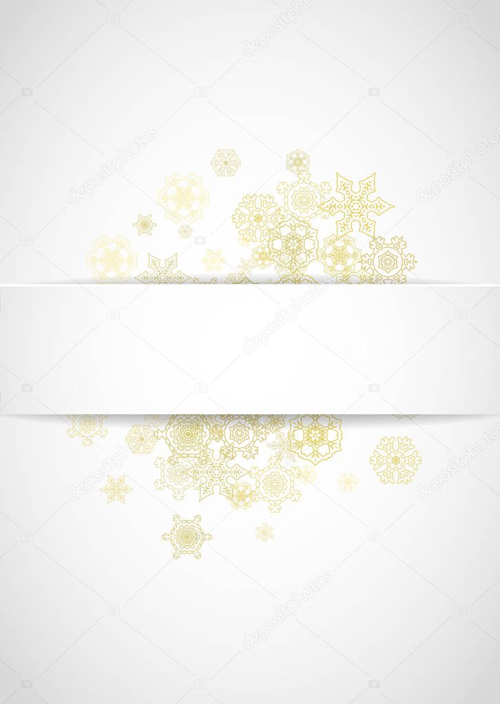 Snowflakes frame on white paper background