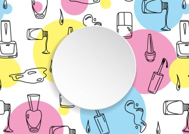 Doodle manikür desenli tırnak afiş. Çizilmiş Lehçe el ve 