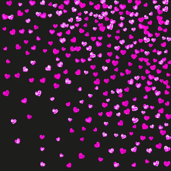 Fond de cadre de coeur avec des coeurs de paillettes or. Saint Valentin. Confiseries vectorielles. Texture dessinée main . — Image vectorielle