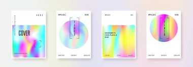 Holografik kapak seti. Soyut arkaplanlar.