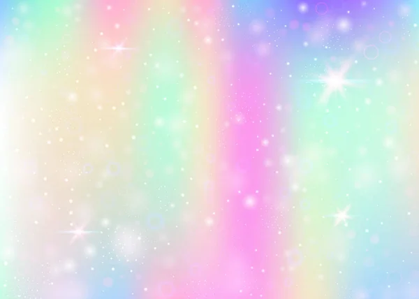 虹のメッシュを持つユニコーンの背景. — ストックベクタ