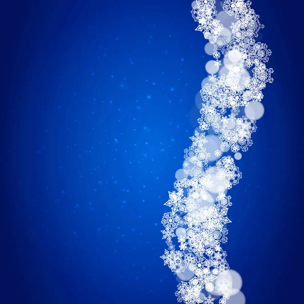 Fondo de Navidad con copos de nieve blancos — Vector de stock