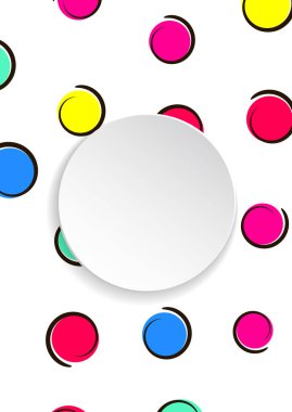 Pop art renkli arka plan. Büyük renkli noktalar ve circ
