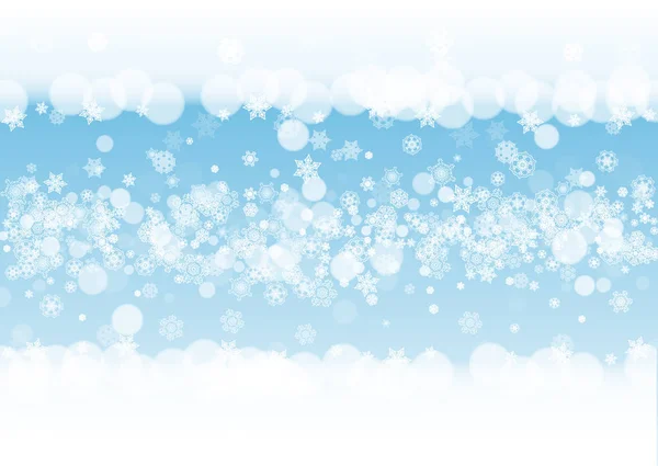 Granicy śniegu z białe płatki śniegu — Wektor stockowy
