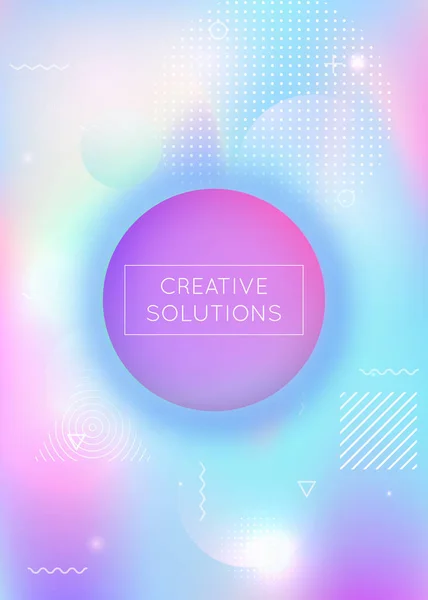 Holographic background with liquid shapes. Dynamic bauhaus gradi — Stock Vector