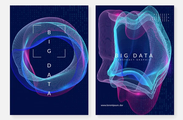 Contesto di calcolo quantistico. Tecnologia per big data, visualiza — Vettoriale Stock