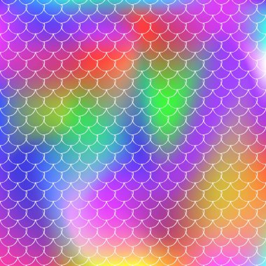 Gradyan denizkızı ile holografik ölçek arkaplanı.