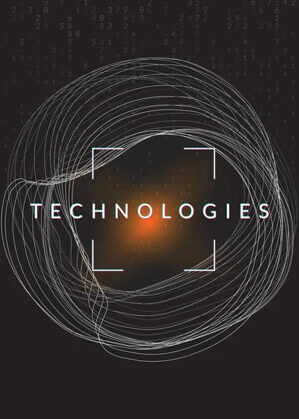 Fondo de visualización. Tecnología para big data, artificial en — Archivo Imágenes Vectoriales