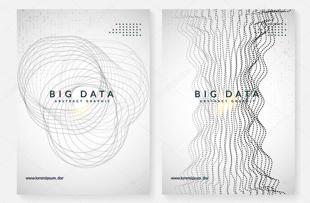 Visualization background. Technology for big data, artificial in