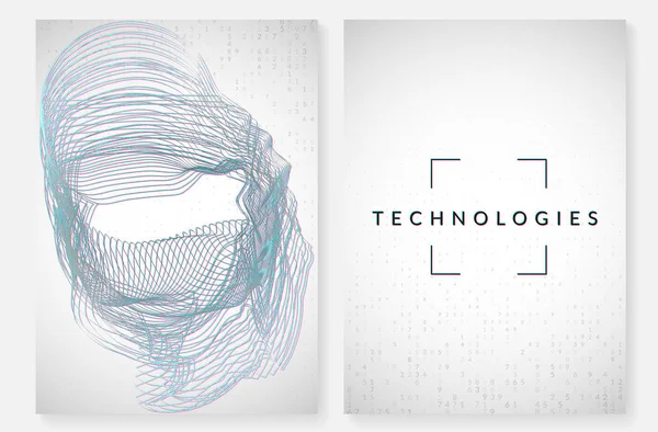 Fondo de visualización. Tecnología para big data, artificial en — Archivo Imágenes Vectoriales