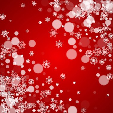 Kırmızı arkaplanda Noel kar taneleri