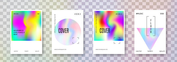 Holographic cover set. Abstract backgrounds.