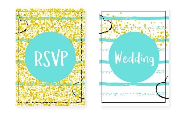 Brautduschkarte mit Punkten und Pailletten. Hochzeitseinladung — Stockvektor