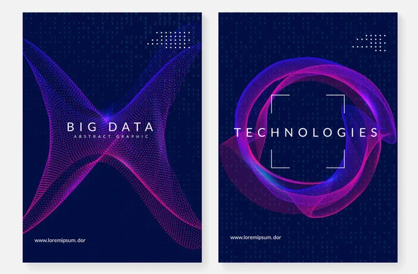 Na tle dużych ilości danych. Technologia dla wizualizacji, sztuczny — Wektor stockowy