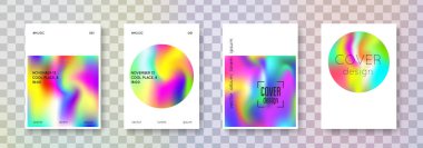 Holografik kapak seti. Soyut arkaplanlar.