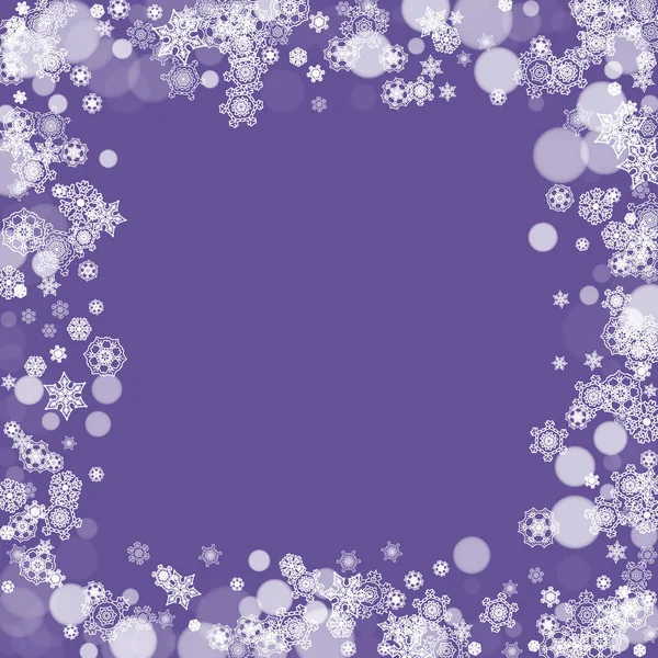 Kerstmis en Nieuwjaar ultra violette sneeuwvlokken — Stockvector