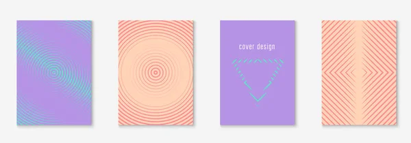 Copertina rivista di design come modello con elemento geometrico della linea. — Vettoriale Stock