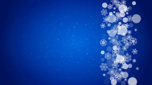 Navidad y Año Nuevo copos de nieve — Vector de stock