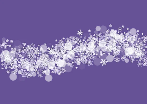 Noël et Nouvel An ultra violet flocons de neige — Image vectorielle