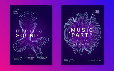 Neon Club broşürü. Elektro dans müziği. Trance parti DJ 'i. Elektronik