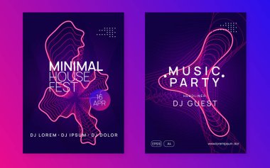 Neon Club broşürü. Elektro dans müziği. Trance parti DJ 'i. Elektronik