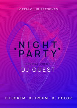 Neon Club broşürü. Elektro dans müziği. Trance parti DJ 'i. Elektronik