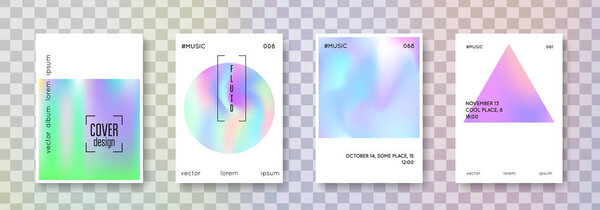 Holographic cover set. Abstract backgrounds.