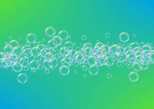 Vana s pěnou. Mýdlová bublina a bublinky na koupel. Šampon. — Stockový vektor