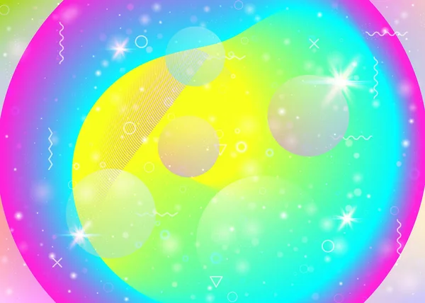 Flüssiger dynamischer Hintergrund mit lebendigen Regenbogengradienten. Dynamisches Hologramm. Holographischer Kosmos. — Stockvektor