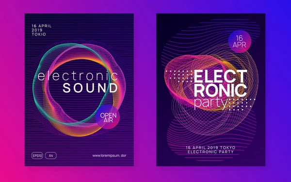 Neon Club broşürü. Elektro dans müziği. Trance parti DJ 'i. Elektronik