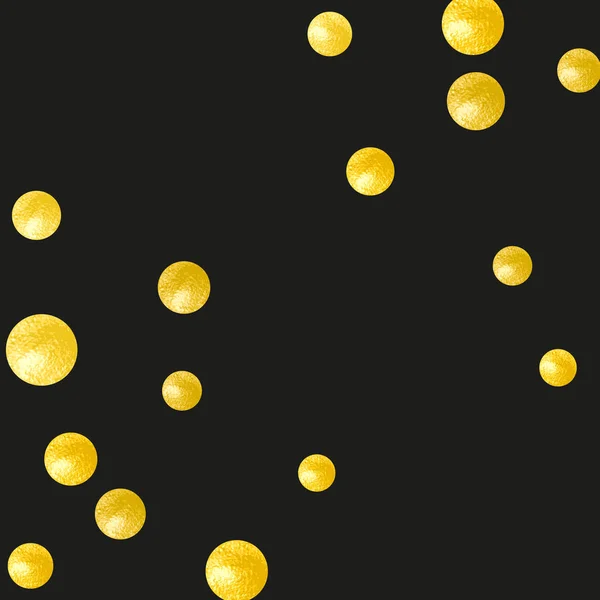 Zlaté třpytivé konfety s tečkami — Stockový vektor