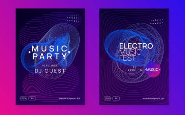 Neon Club broşürü. Elektro dans müziği. Trance parti DJ 'i. Elektronik ses festivali. Tekno olay posteri.