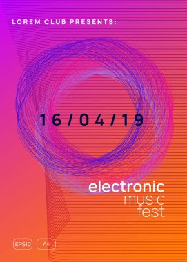 Neon Club broşürü. Elektro dans müziği. Trance parti DJ 'i. Elektronik ses festivali. Tekno olay posteri.