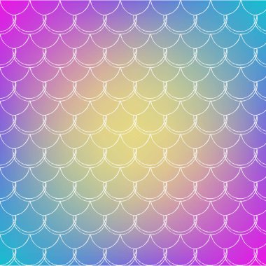 Fish scale and mermaid background clipart