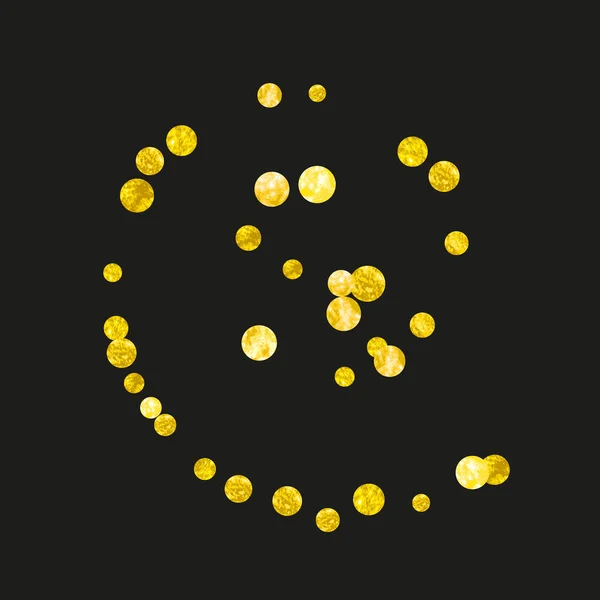 Gold glitter confetti with dots — Stock Vector