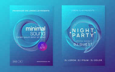 Neon Club broşürü. Elektro dans müziği. Trance parti DJ 'i. Elektronik ses festivali. Tekno olay posteri.