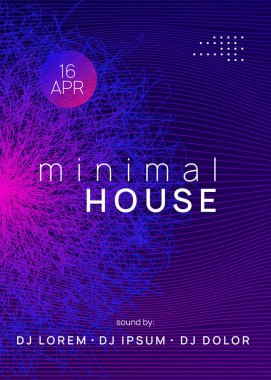 Neon Club broşürü. Elektro dans müziği. Trance parti DJ 'i. Elektronik