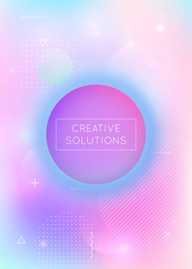 Sıvı şekilli Bauhaus arkaplanı. Gradyan memphis elementleriyle dinamik holografik sıvı.